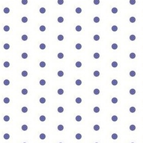 Very Peri purple on white quarter inch polka dot