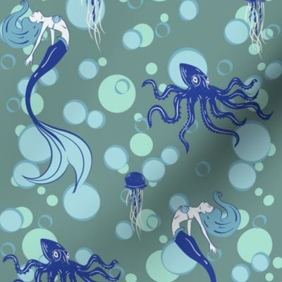 mermaids and jellyfish and octopuses 