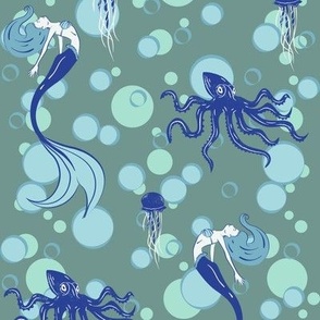 mermaids and jellyfish and octopuses 