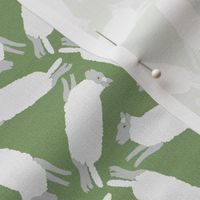 White Triangulating Sheep on Green
