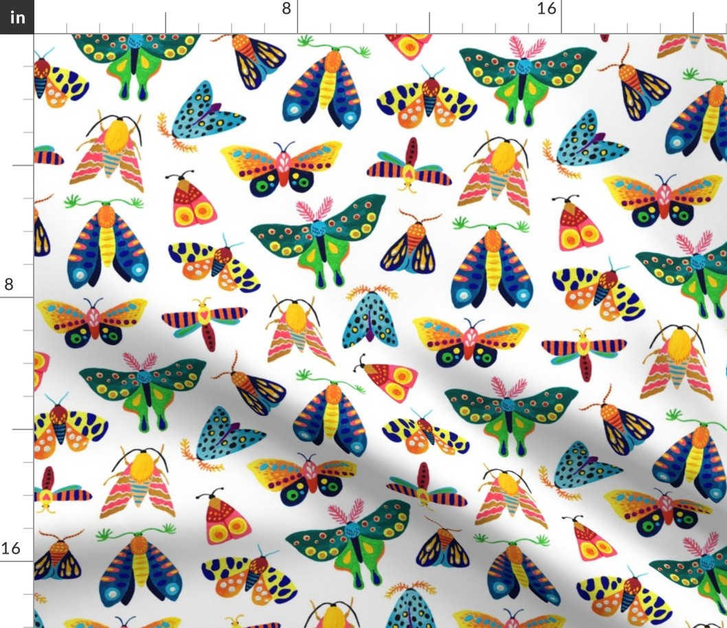 hand painted butterflies and moths girl pattern