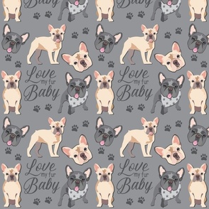 French Bulldog Fur Baby  Dog Fabric