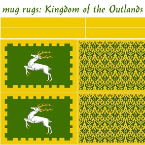 mug rugs: Kingdom of the Outlands (SCA)