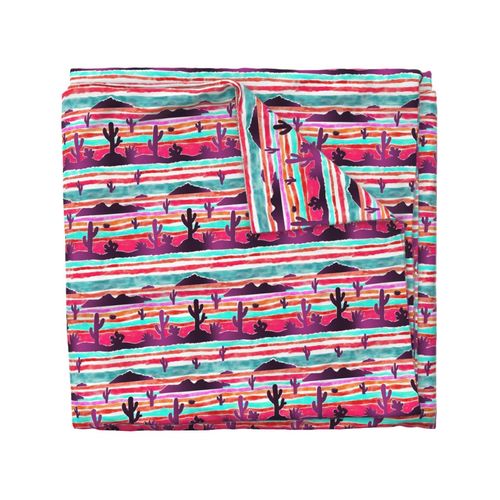 small-Nostalgic Southwestern Desert Vista-hot pink and aqua