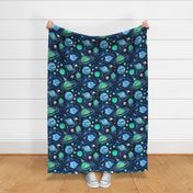 Highway to Intergalactic Adventures - Mint, Navy & Maya Blue - Large Scale