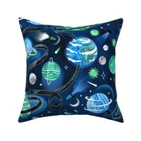 Highway to Intergalactic Adventures - Mint, Navy & Maya Blue - Large Scale