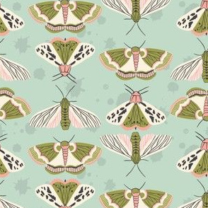 Pastell Moths Mint by DEINKI