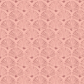 small Art Deco scallop - Elle - Pink and Burnt Mauve