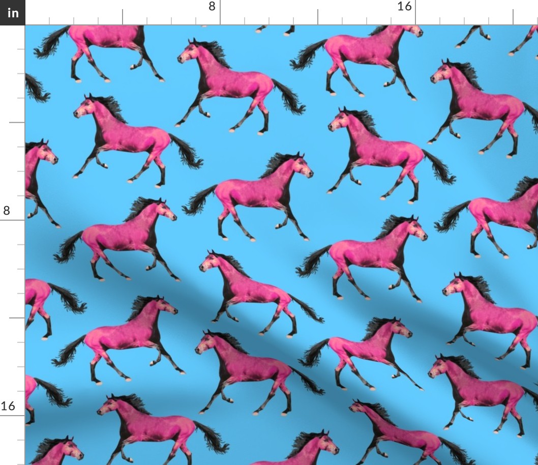 Pink horses blue