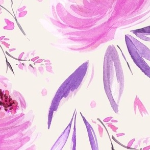( large ) Florence, florals, pink, lilac, purples