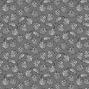 Hops Botanical in Greyscale - Small