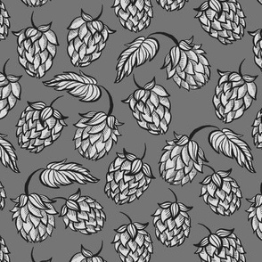 Hops Botanical in Greyscale