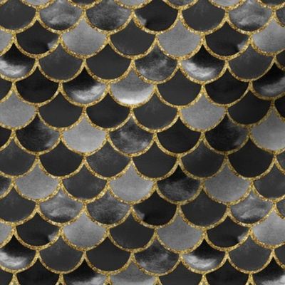 Mermaid Scales | Black and Gold