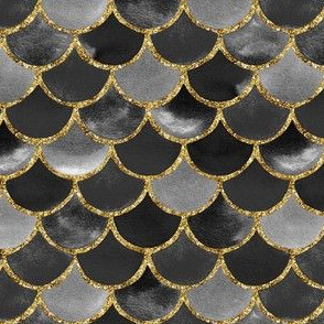 Mermaid Scales | Black and Gold