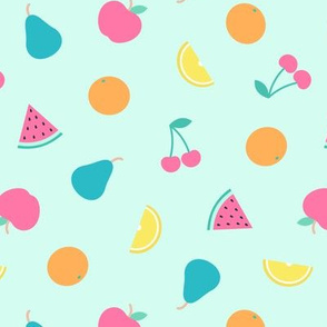 fruit - summer fruit - brights on mint - LAD21