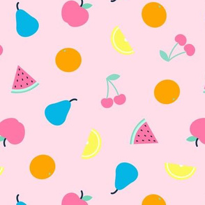 fruit - summer fruit - brights on pink - LAD21