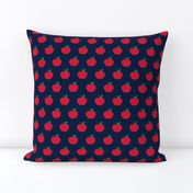 apples - red on navy - back to school - LAD21