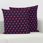 apples - red on navy - back to school - LAD21