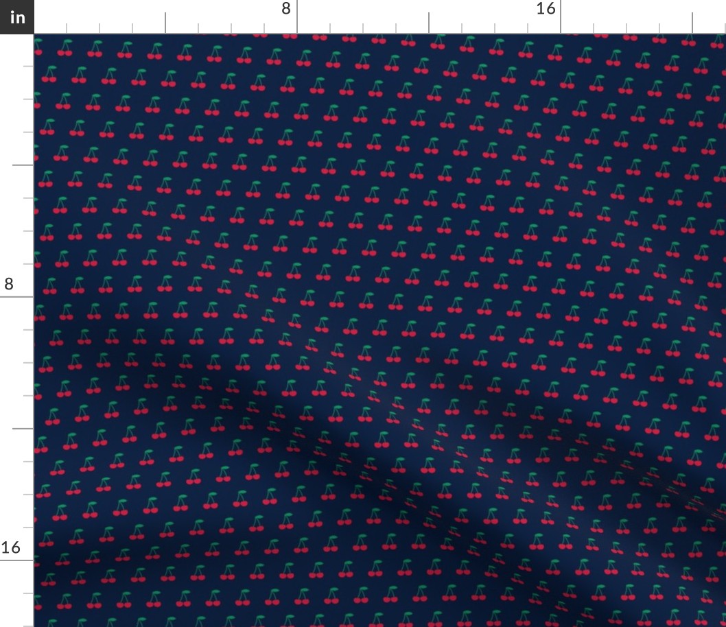 (small scale) cherries - simple cherry - navy - LAD21