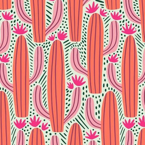 Large | Cactus Country | Hot Pink & Neon Coral