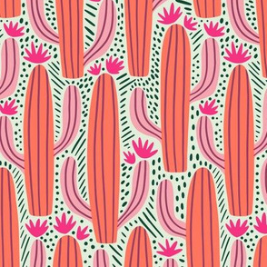 Cactus Country | Large Scale | Bright Pink Orange