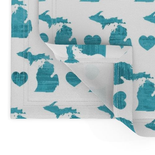 Teal Painted Michigan Hearts