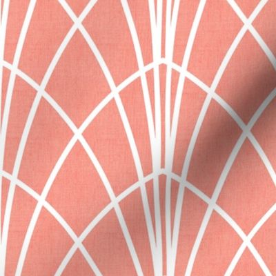 Arcada - Modern Geometric Textured Coral Pink Large Scale