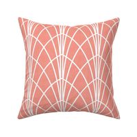 Arcada - Modern Geometric Textured Coral Pink Large Scale