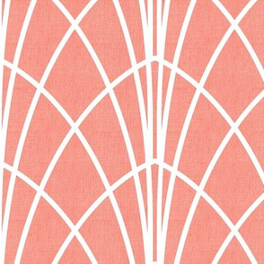 Arcada - Modern Geometric Textured Coral Pink Large Scale