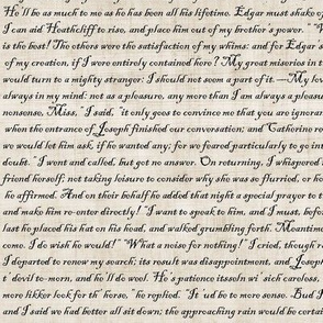 Wuthering Heights Text on Parchment