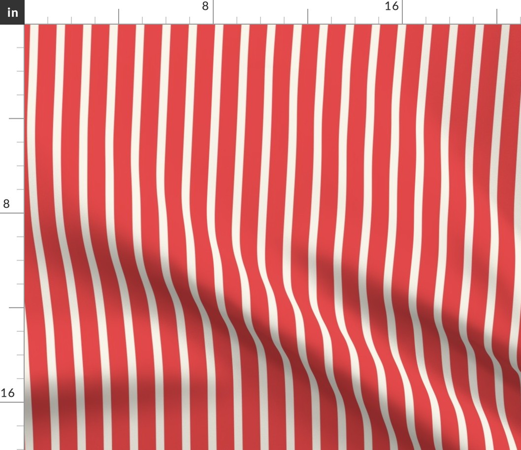 summer stripes - cream and red - LAD21