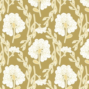 Scandi Field Flowers - Cream and Gold  