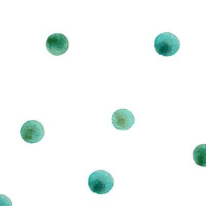 (XL) Watercolor Dots in green  Extra Large scale
