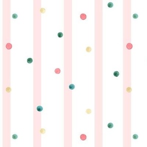 cheery dots and stripes in pink