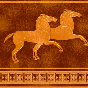 Greek Horse Stripe in Brown and Orange