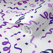Celebration Confetti, purple on White by Brittanylane