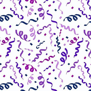 Celebration Confetti, purple on White by Brittanylane