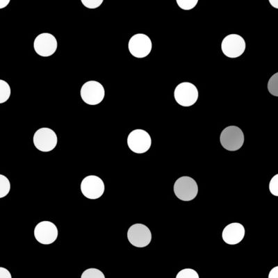 White Polka Dots on Black