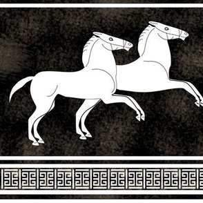 White Greek Horse Stripe on Black