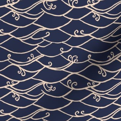Kabuki Waves Blue Beige