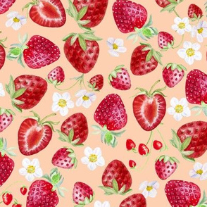 Strawberries on Peach