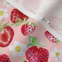 Strawberries on Light Pink