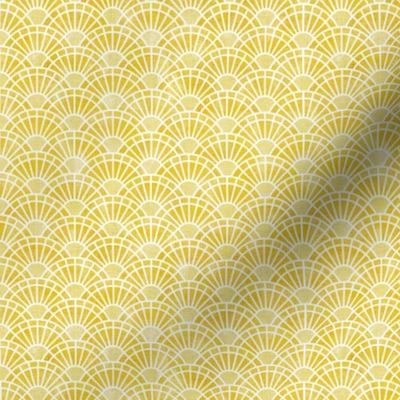 Golden Yellow Sun- Endless Summer-Art Deco Sunshine Mini- Neo Art Deco- Small Scale- Quilt Blender- Face Mask
