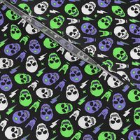 skull purple green black