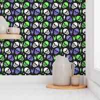 skull purple green black