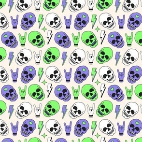 skull purple green white
