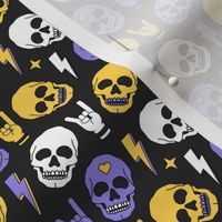 skull purple yellow black