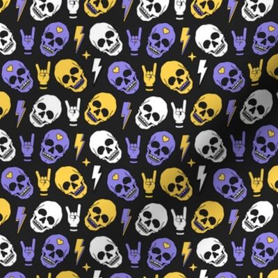 skull purple yellow black