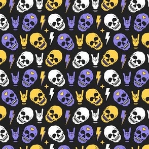 skull purple yellow black