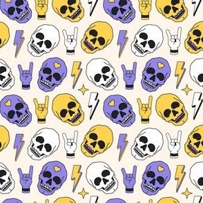 skull purple yellow white